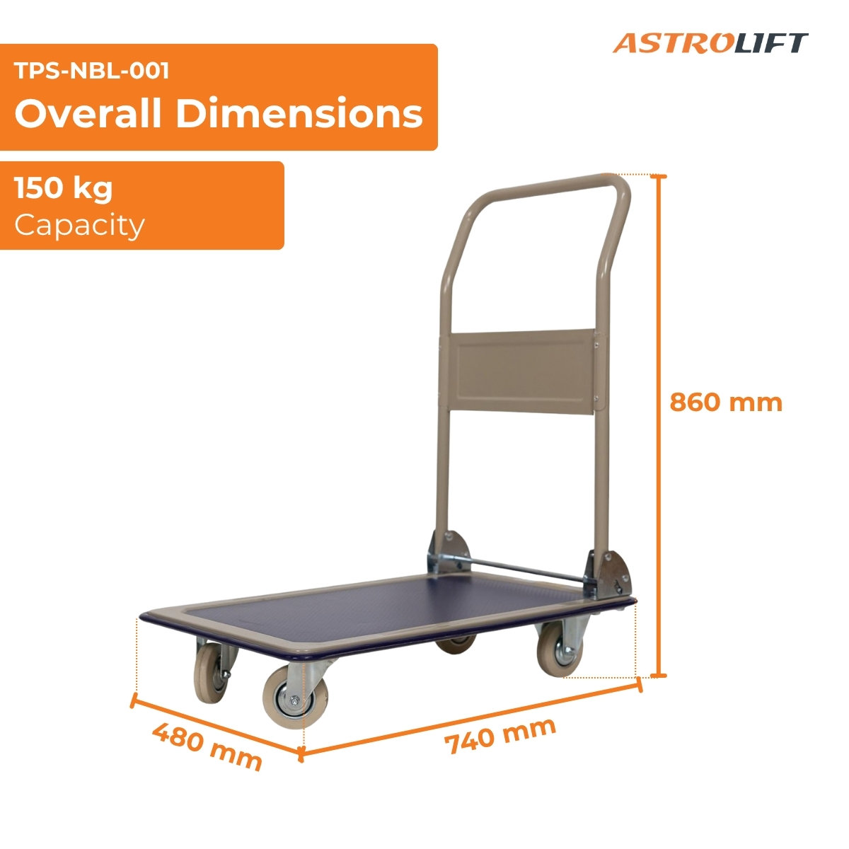 Buy Folding Steel Platform Trolley in Trolley from Astrolift NZ